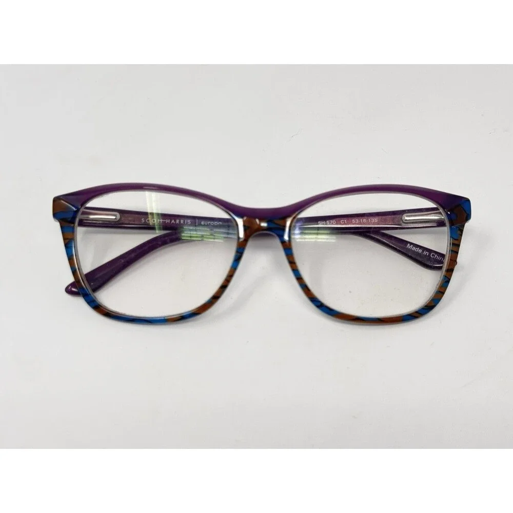 Scott Harris SH-570 Eyeglass Frames Only 53-16-135 Purple C1 Authentic
